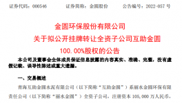金圓股份擬掛牌轉讓互助金圓100%股權，退出水泥業務！